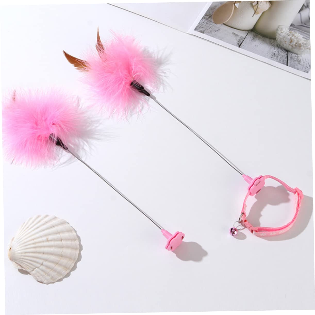 TOYANDONA 2 Pièces Interactifs pour Cannes à Plumes Amusantes pour Instinct de Chasse de Votre Chat Accessoires de Jeu pour Chat