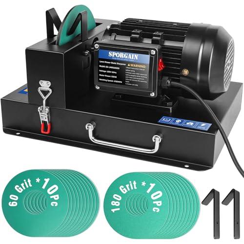 SporGain Lawn Mower Blade Sharpener 2/3 HP, 7" Ceramic Wheel