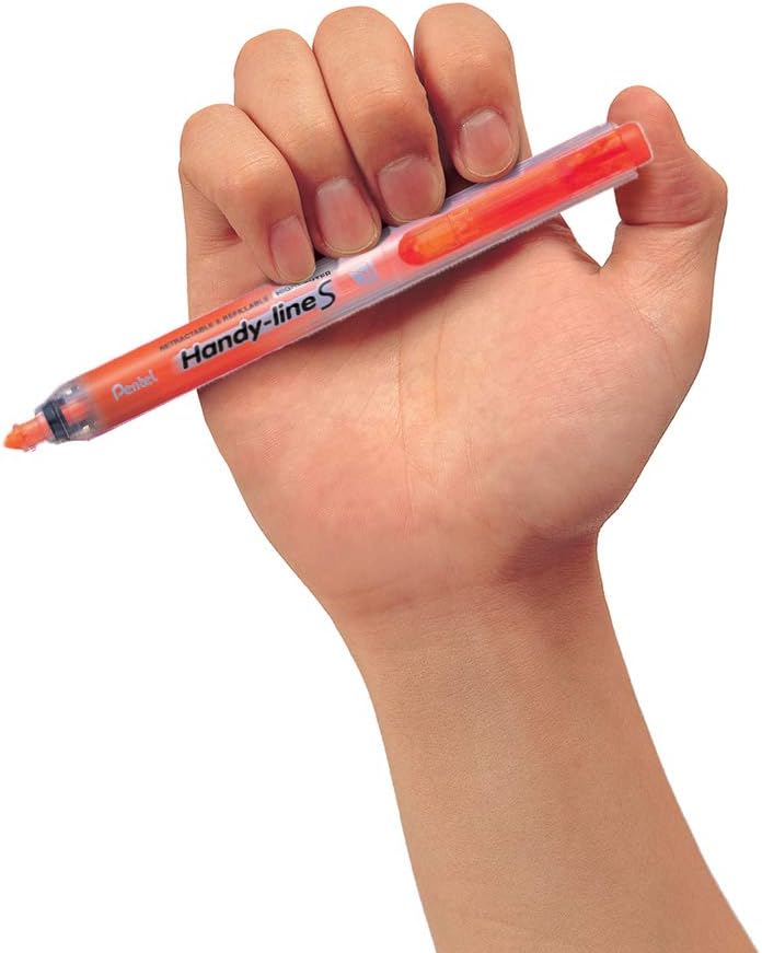 Pentel Handy-Line S Highlighter Pens Pack of 3 Assorted Colours Yellow/Orange/Green