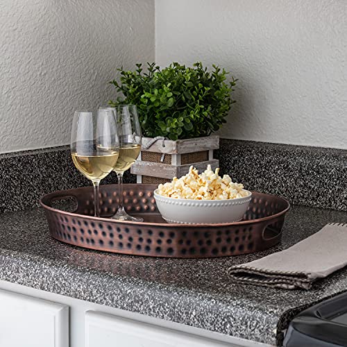 Monarch Abode 40604 Hand Hammered Metal Decorative Vanity Tray thumb #5