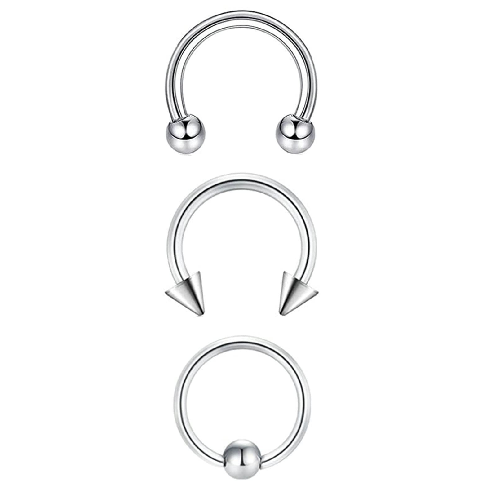 Whoiy Piercing Nariz Titanio Aro, Piercing Redondo 6 Piezas Acero Quirúrgico Forma Redonda Joyas Perforantes por Hombres Mujeres