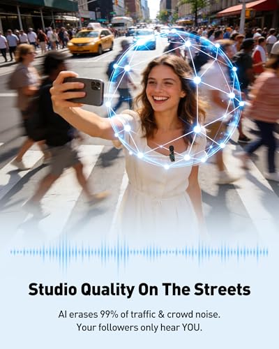 Image of USB C Lavalier Microphone Wireless AI Noise Cancellation Mini Mic for Type-C Android, iPhone 17 /16 /15, Tablet, PC, Video Recording Clip-on Mics with Rotatable Clip, Ideal for TikTok, YouTube, Podcast