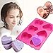 BAKER DEPOT 6 Holes Heart Shaped Silicone Mold For Chocolate Cake Jelly Pudding Handmade Soap Mould Candy Making Set of 2