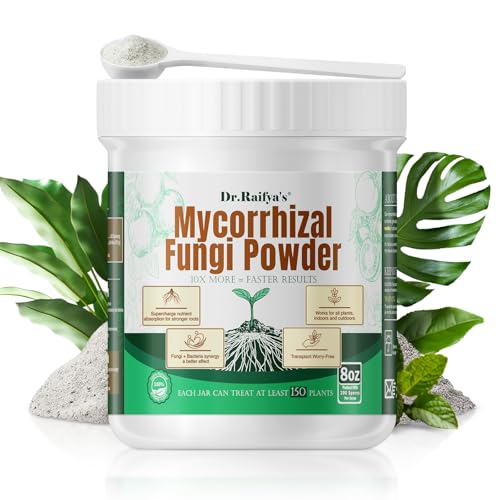 Dr.Raifyas Mycorrhizal Fungi Inoculant 10X Concentrated Up to 150 Plants Organic Root Stimulator to Boosts Roots Growth & Yield Naturally Safe for Houseplants Garden Vegetables & Fruits 8 oz