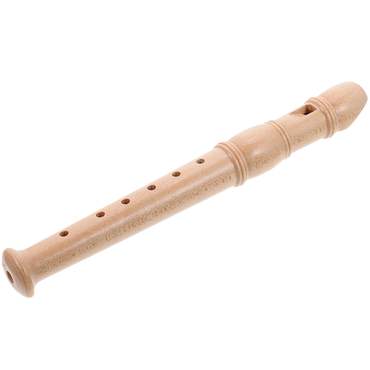 SUPVOX Children'S 6-Hole Wooden Flute, Beginner Wind Instrument for Kids, Easy to Play, Natural Wood Color, 7.67 Inches