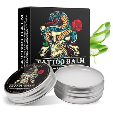 Tattoo Aftercare Butter Cream, 1.06 oz Natural Organic Moisturizer Healing Color Enhance No-Petroleum Lotion Promotes Ink Protects Safe Old New Tattoo Balm Cover