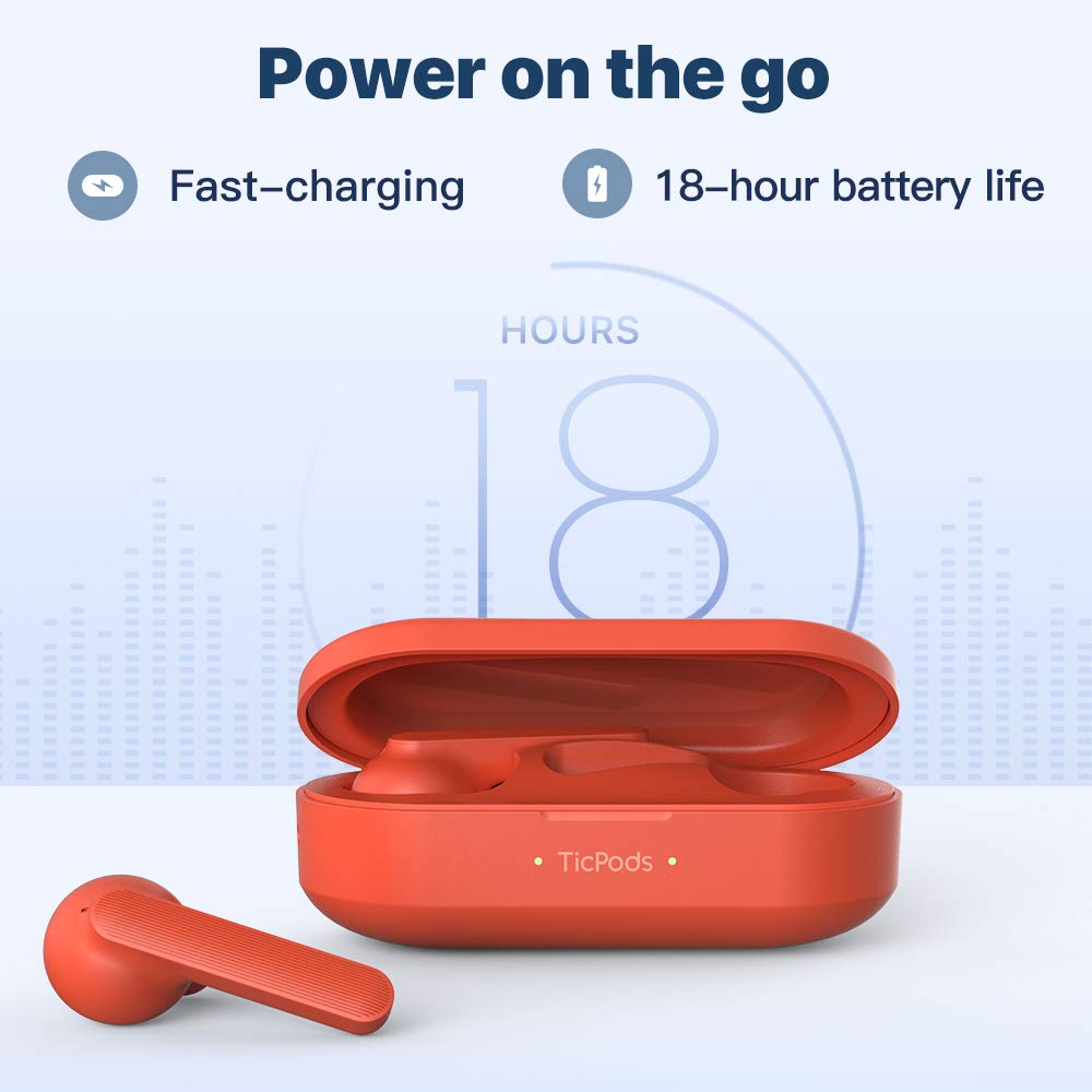 Mobvoi Ticpods Free Wireless Bluetooth Earbuds With Charging Case