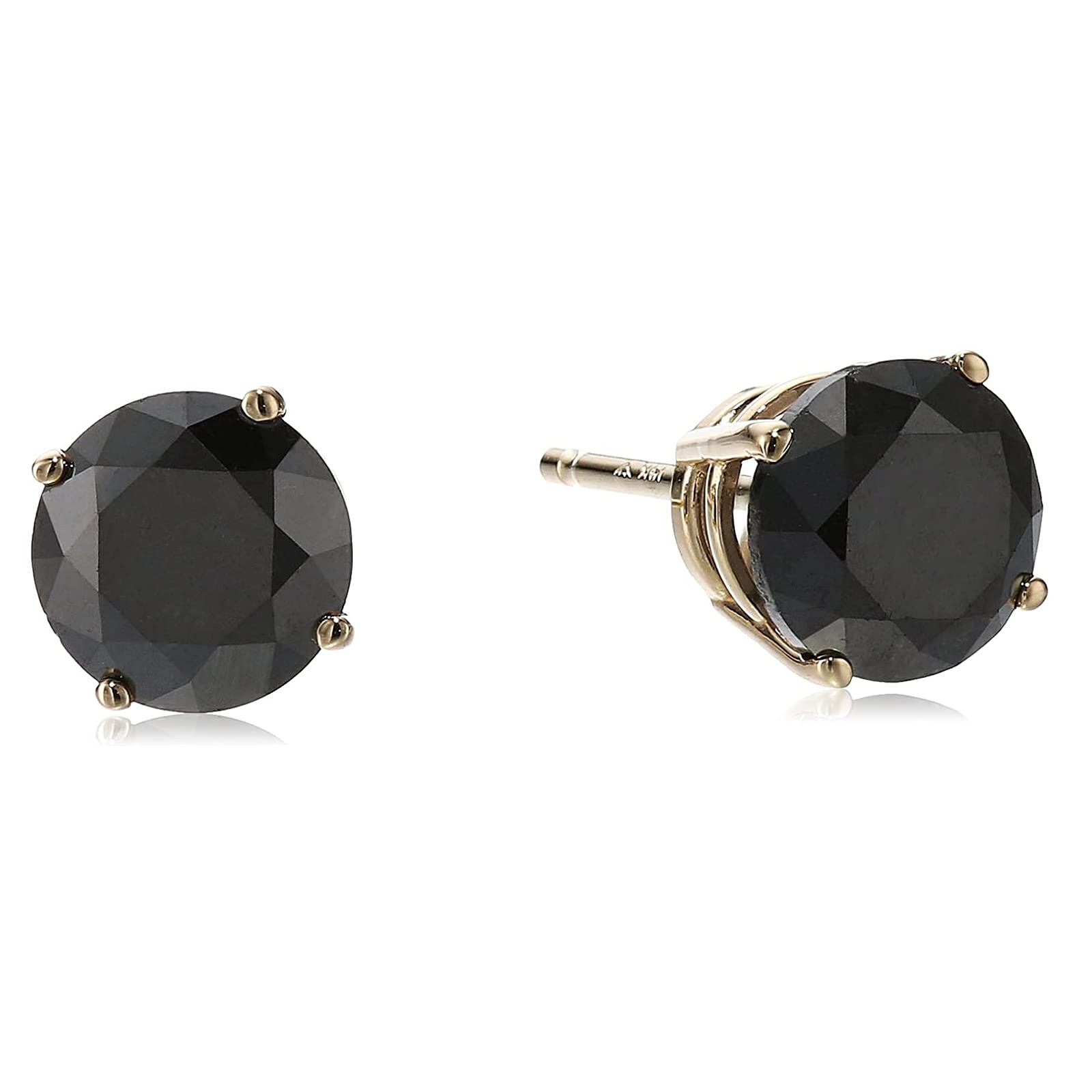 Amazon Collection 14k Gold Black Diamond Stud Earrings (1/2cttw - 3 cttw)