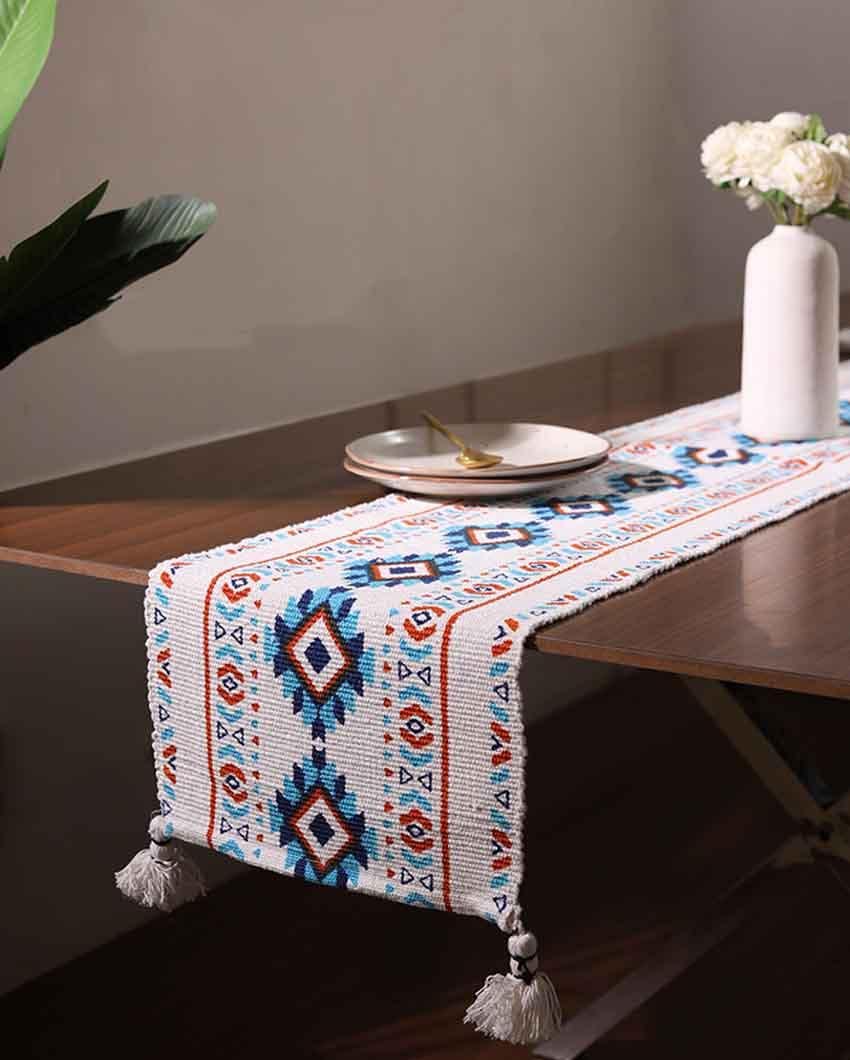 Elegant Cotton Table Runner - White -6