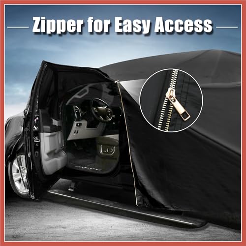 Image of ACROPIX Waterproof Car Cover for Dodge Durango 2011-2023 Outdoor Full Car Cover All Weather Protection Rain Sun Protection with Zipper Black Car Parts