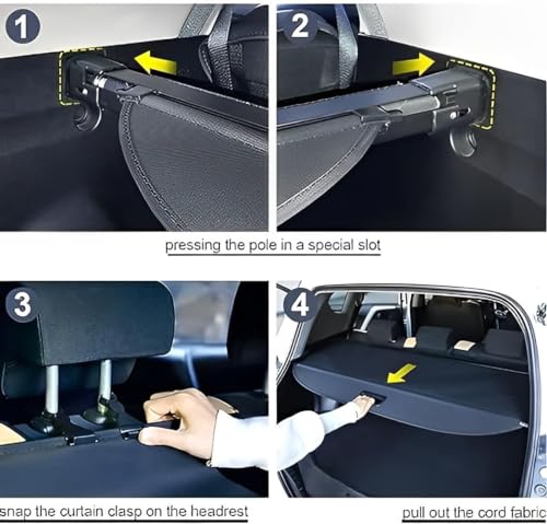 REDBMX Car Retractable Rear Trunk Parcel Shelf, for Land Rover Range Rover Evoque II SUV 2019 Auto Shelves Tail Box Partition Replacement Storage Shelves - Image 3