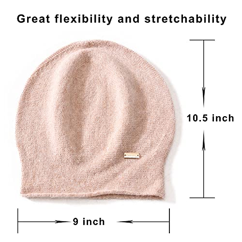 Image of jaxmonoy Cashmere Slouchy Knit Beanie Hat for Women Winter Soft Warm Ladies Wool Knitted Skull Beanies Cap