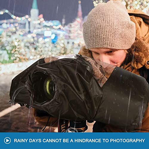 Hanumex® Professional Camera Rain Cover for Canon, Nikon, Sony DSLR & Mirrorless Cameras - Ultimate Photography Rain Gear: Protect Your Valuable Equipment, Water-Resistant Transparent Cover 4 516g1fnsHjL