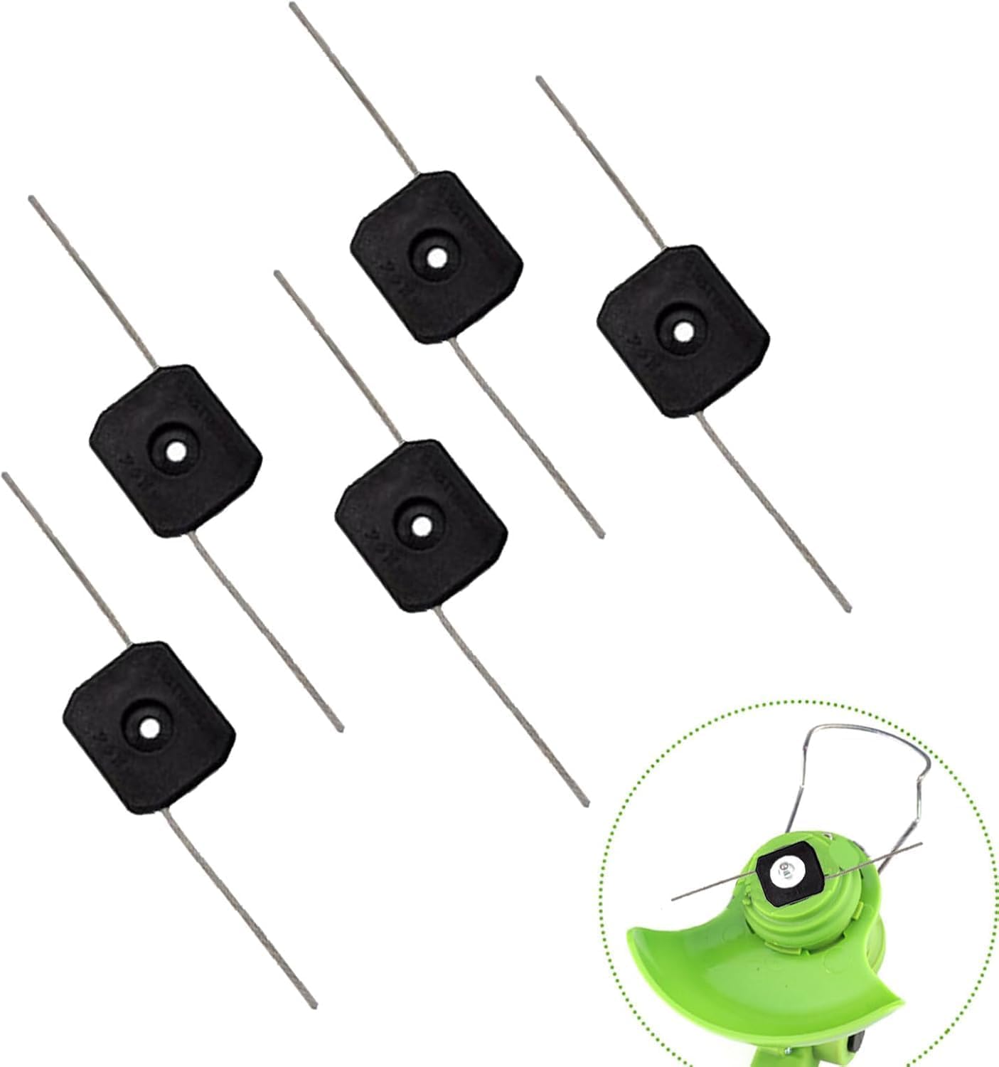 5Pcs Weed Trimmer Blades - Durable Replacement String Blades for Cordless Trimmers, Universal Fit Brush Cutter Heads with Anti-Wear Design (Black)