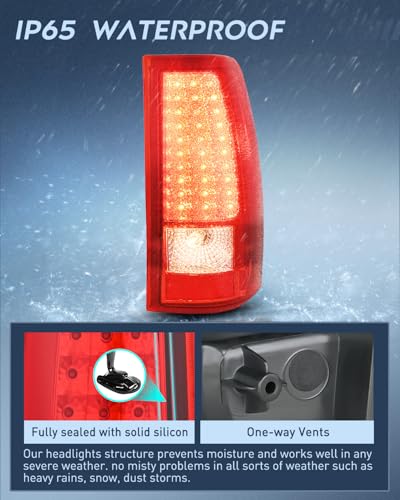 Image of Nilight Taillight Assembly Compatible with 2003-2006 Chevy Silverado Pair