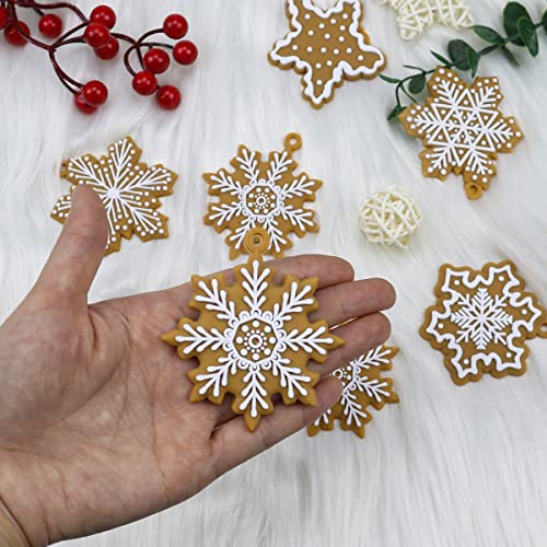 20Pcs Christmas Snowflake Ornaments Mini Tree Hanging Decorations Silicone Xmas Ornaments Snowflake Star Pendant With Ropes For Christmas Tree Winter Crafts Holiday Stocking Stuffers Wreath Decor #TOP5