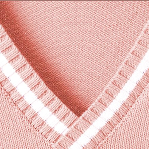 V Neck Knitted Vests for Boys Girls Sleeveless Sweater Vest Pullover Knitwear Crop Tops Kids School Uniform Clothes3