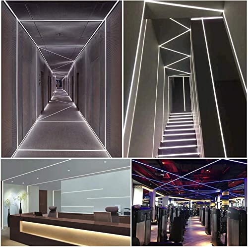 V-TAC 2 x 2 Meter Eckprofile für LED-Streifen - [ insgesamt 4 Meter ] - Profile für LED-Streifen aus Aluminium mit satinierter Abdeckung - Farbe Silber - Ecken 21,3 x 15,8 mm