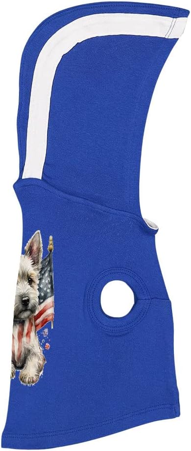 USA Flag Print Dog Shirt with Hoodie - Creative Dog Hoodie - Cool Design Dog Clothing - Gray White, M