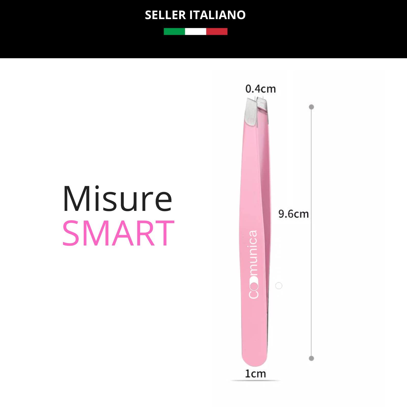 Pinzetta Sopracciglia Professionale Rosa Di Precisione (Obliqua) con Custodia Antiscivolo per Sopracciglia Perfettamente Definite