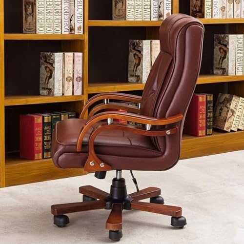 Image of Lakdi The Furniture Director & Executive Chair for Office Made in Plyboard with Leatherette and Soft Seating, Fixed Armrest & Revolving for Ultimate Comfort and Productivity - 111011326 Brown