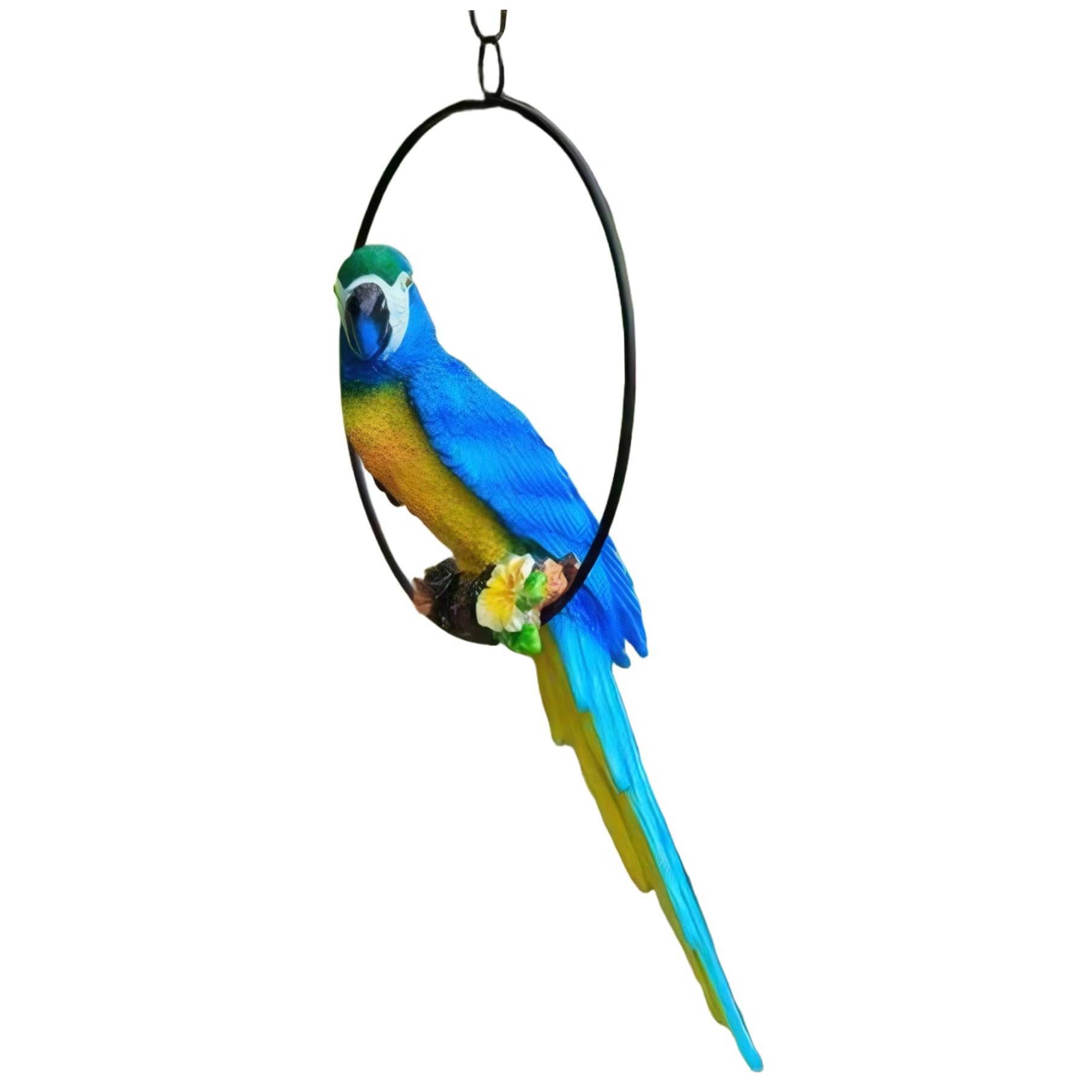 Licsaliwe Assorted Color Hanging Parrot Resin Imitation, Realistic Garden Bird Ornament For Outside Yard, Indoor Perch