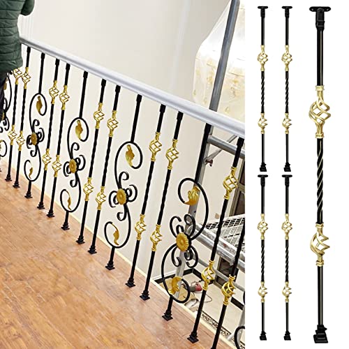 LZMZMQ Geländer Außen/Innen Treppengeländer 1/2/5/10 Stück Geländer Set Für Baluster - Innenausseneingang Baluster/Schmiedeeisen Dekoration Pfosten/Haus Treppe Basisschiene, Veranda/Gartenmauer/Trep LZMZMQ Geländer Außen/Innen Treppengeländer 1/2/5/10 Stück Geländer Set Für Baluster - Innenausseneingang Baluster/Schmiedeeisen Dekoration Pfosten/Haus Treppe Basisschiene, Veranda/Gartenmauer/Trep