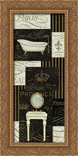 Brissonnet, Daphne 18x40 Gold Ornate Framed Canvas Art Print Titled: Bain De Luxe Collage II