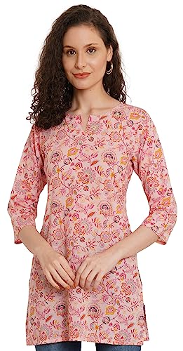 Image of Amazon Brand - Anarva Jaipuri Cotton Printed Short Kurti for Women