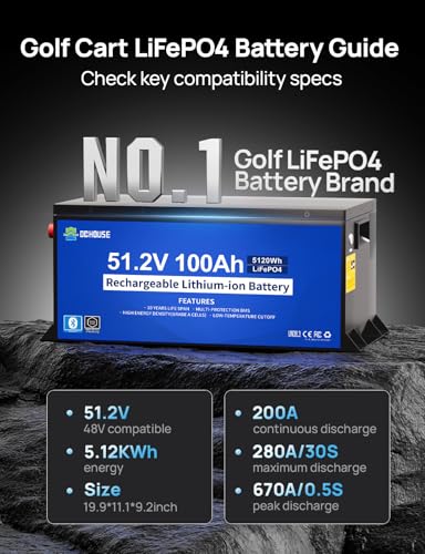 DC House Metal Case 48V 100Ah Pro Lithium Golf Cart Battery — view 2