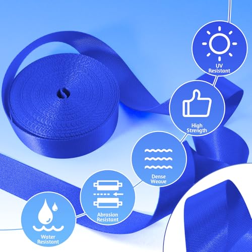 YOGHAVRS Nylon Webbing 1 Inch 1.5 Inch, 12 Rolls Webbing Strap for for Bags, Pets, Climbing Outdoors Indoors Crafting DIY (A-12 Colors, 1 inch-3.3 Yards)