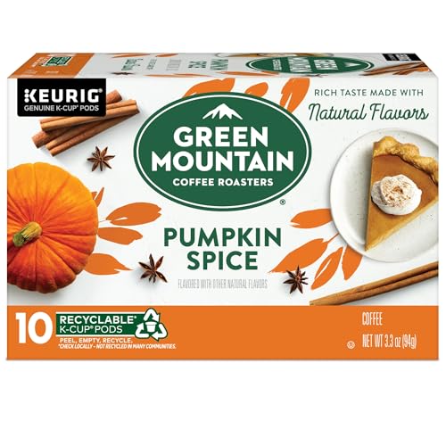 Image of Green Mountain Coffee Roasters Pumpkin Spice, Single-Serve Keurig K-Cup Pods, Flavored Light Roast Coffee, 10 Count