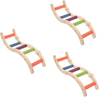 Balacoo 3 Pçs Escada De Escalada Papagaio Escada De Madeira Brinquedos De Madeira Periquito Hamster Ponte De Madeira Papagaio Escada De Madeira Pássaro De Estimação Passos Em Pé Escada De