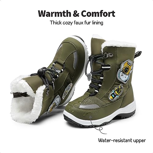 DREAM PAIRS Boys Toddler Snow Boots Interchangeable Accessories Slip Resistant Faux Fur Lined Mid Calf Little Kids Winter Shoes3
