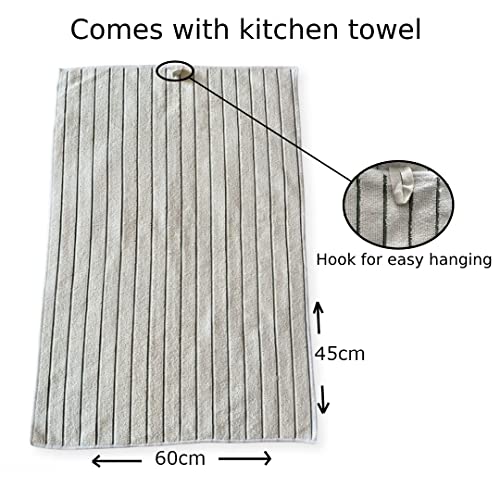 Moody Rimz Apron Cooking Kitchen Waterproof Adjustable Chef with 2 Pockets, Restaurant, Craft, Garden, BBQ, School, Coffee House, for Men Women, Unisex,(1x + 1x towel), Black - Image 2