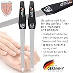 3 Swords Germany - Sapphire Metal Nail File Set 2 Pieces with 1 Piece 3-Way Nail Buffer – Nail Care Made in SOLINGEN/Germany - Image 2