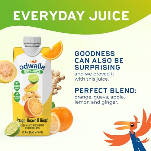 Image of Odwalla Orange, Guava, Ginger Juice - No Added Sugar, No Artificial Flavors or Colors - 16 fl oz (12 Pack)