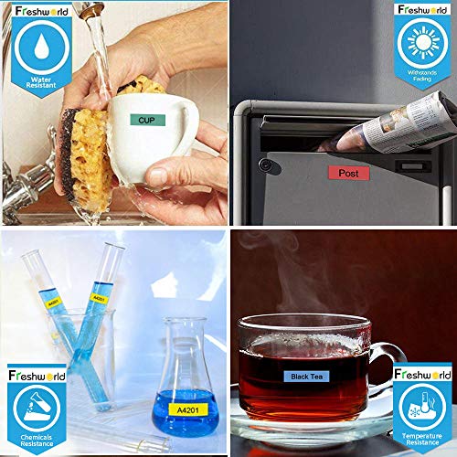 Freshworld 6-Pack Compatible Dymo D1 Label Tape Replacement For Dymo Label Maker Refills D1 45013 45010 45016 45017 45018 45019 Label,For Dymo Labelmanager 160 280 Pnp 360D 210D 420P, 1/2 Inch X 23 Ft #TOP3