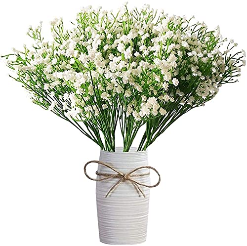 Uhky 6 Pcs Artificial Baby Breath Gypsophila Flowers Bouquets Real Touch Flowers for Wedding Party DIY Wreath Floral Arrangement Home Decoration (White) - Image 2