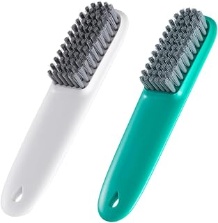 Hemobllo 2 Piezas Cepillo Limpiador Zapatos Unidades Mango Portátil Multiusos para Viaje y Lavandería Colores Blanco y Verde