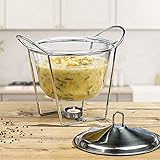 HI 4,2 Liter Suppenterrine aus Glas mit Deckel aus Edelstahl