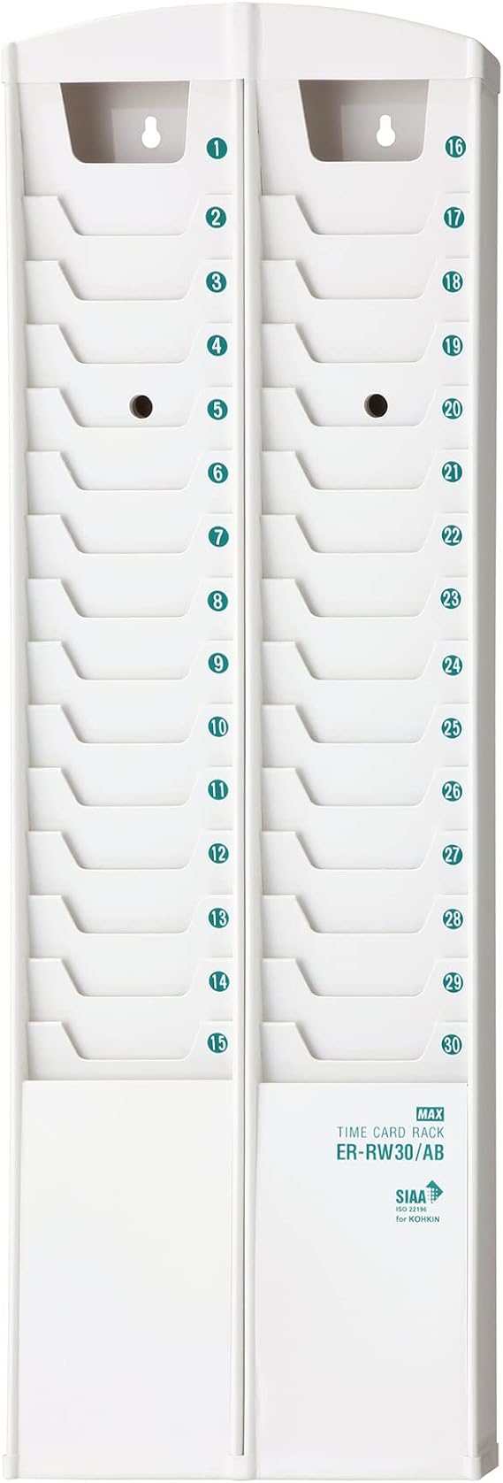 Amazon マックス タイムカードラック 抗菌 30人用 ホワイト 壁掛けタイプ ERRW30/AB タイムカードラック 文房