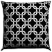 JinStyles® Cotton Canvas Trellis Chain Accent Decorative Throw Pillow Cover (Black & Gray, Square, 1 Cushion Sham for 18 x 18 Inserts)