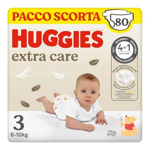 Huggies Extra Care - Pañales talla 3 (6-10 kg), ultraabsorbente, diseño Disney, paquete de 80 unidades