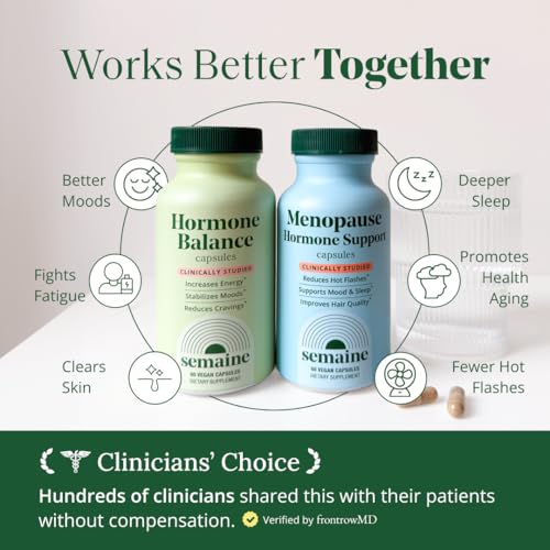 Image of Semaine Hormone Protocol - Mood, Energy, Deeper Sleep, Hot Flashes & Skin Support, Clinically-Studied Ingredients - 1 Month