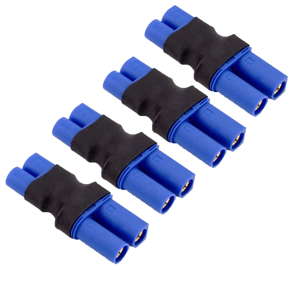 4 Piezas EC3 a EC5 Adaptador RC Macho Hembra Conector para RC Lipo Batería (EC3 Macho a EC5 Hembra)