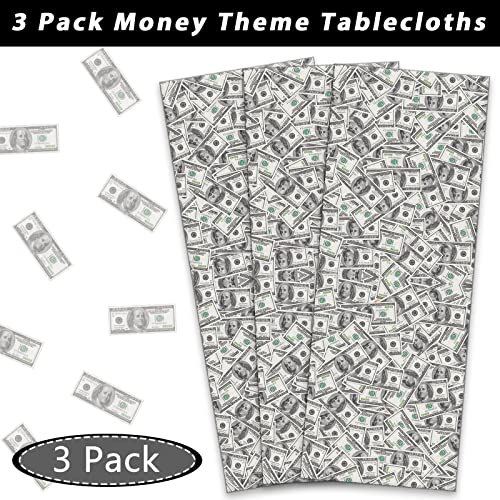 2 Pack Money Party Decorations Bill Dollar Signs Tablecloths Currency Symbol Money Table Covers Party Supplies for Dollar Birthday Casino Wedding Baby Showers Anniversary Party Favor 54 x 108 Inch by Tevxj - Used condition - Image 4