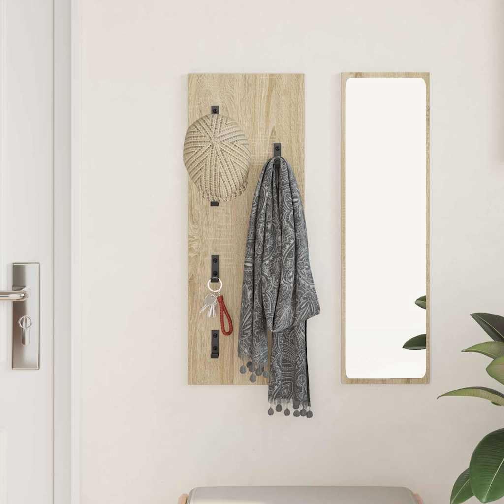 Montowany na ścianie stolik nocny, uchwyt ścienny, dąb Sonoma, materiał drewnopochodny, 30 x 1,5 x 80 cm, z haczykiem, regał ścienny, regał wiszący, regał ścienny, do salonu, łazienki