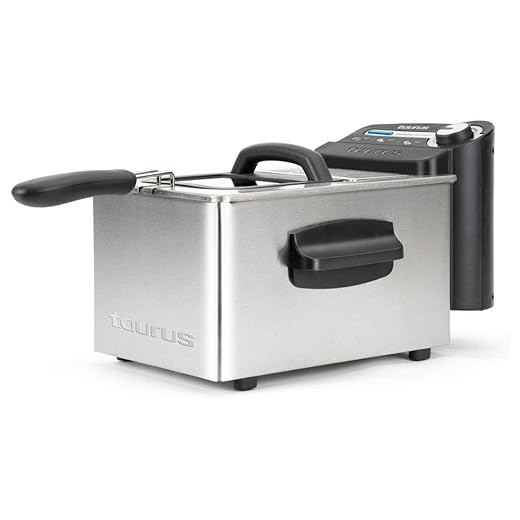 Taurus 973969000 - Freidora Professional 3 Plus Compact, 3 L, 1 kg de patatas, rápida y potente con 2600 W, sistema de filtrado del aceite, diseño compacto, inox