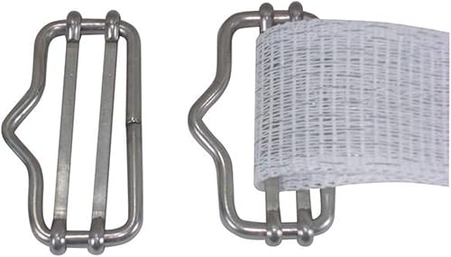 Miniatura 6 de Q'mark - Paquete de 2 manijas eléctricas para puerta de valla con hebilla de cinta de polietileno, mango de resorte, negro, 10 pulgadas x 2.3